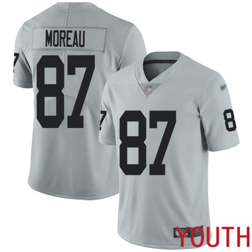 Oakland Raiders Limited Silver Youth Foster Moreau Jersey NFL Football 87 Inverted Legend Jersey